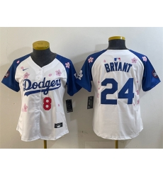 Youth Los Angeles Dodgers Front 8 Back 24 Kobe Bryant White Royal 2025 Tokyo Series Limited Stitched Baseball Jersey Youth Los Angeles Dodgers Front 8 Back 24 Kobe Bryant White Royal 2025 Tokyo Series Limited Stitched Baseball Jersey