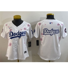 Youth Los Angeles Dodgers Team Big Logo White 2025 Tokyo Series Limited Stitched Baseball Jersey