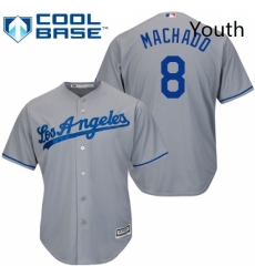 Youth Majestic Los Angeles Dodgers 8 Manny Machado Authentic Grey Road Cool Base MLB Jersey Youth Majestic Los Angeles Dodgers 8 Manny Machado Authentic Grey Road Cool Base MLB Jersey
