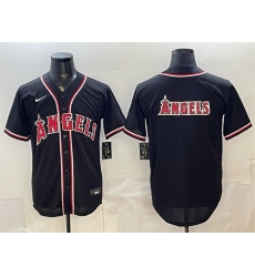 Men Los Angeles Angels Team Big Logo 2026 Fashion Replica Black Out Stitched Baseball Jersey