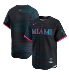 Men Miami Marlins Blank Black 2025 City Connect Limited Stitched Baseball Jersey Men Miami Marlins Blank Black 2025 City Connect Limited Stitched Baseball Jersey