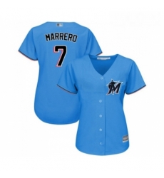 Womens Miami Marlins 7 Deven Marrero Replica Blue Alternate 1 Cool Base Baseball Jersey Womens Miami Marlins 7 Deven Marrero Replica Blue Alternate 1 Cool Base Baseball Jersey