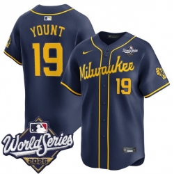 Men Milwaukee Brewers  19 Robin Yount Navy 2026 World Series Alternate Limited Stitched Baseball Jersey
