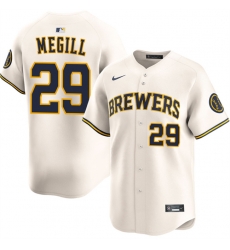 Men Milwaukee Brewers 29 Trevor Megill Cream 2025 Limited Stitched Baseball Jersey Men Milwaukee Brewers 29 Trevor Megill Cream 2025 Limited Stitched Baseball Jersey