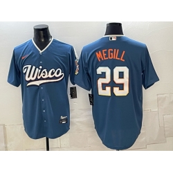 Men Milwaukee Brewers  29 Trevor Megill Mineral Blue 2026 City Connect Stadium Stitched Baseball Jersey