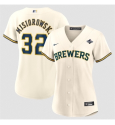 Women Milwaukee Brewers  32 Jacob Misiorowski Cream 2026 World Series Limited Stitched Baseball Jersey