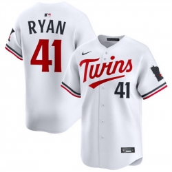 Men Minnesota Twins 41 Joe Ryan White 2024 Home Limited Stitched Baseball Jersey