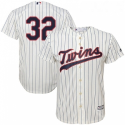Youth Majestic Minnesota Twins 32 Zach Duke Replica Cream Alternate Cool Base MLB Jersey 