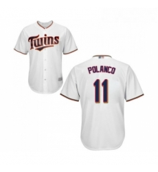 Youth Minnesota Twins 11 Jorge Polanco Replica White Home Cool Base Baseball Jersey Youth Minnesota Twins 11 Jorge Polanco Replica White Home Cool Base Baseball Jersey