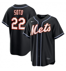 Men New York Mets  22 Juan Soto 2026 Fashion Replica Black Out Stitched Baseball Jersey