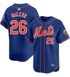 Men New York Mets  26 Nolan McLean 2026 Blue Limited Stitched Baseball Jersey