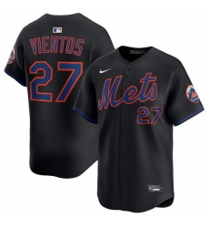 Men New York Mets 27 Mark Vientos Black Alternate Limited Stitched Baseball Jersey