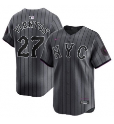 Men New York Mets 27 Mark Vientos Graphite City Connect Limited Stitched Baseball Jersey