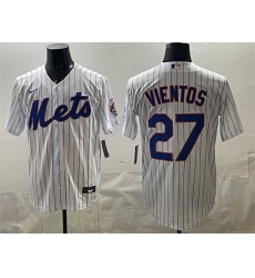 Men New York Mets 27 Mark Vientos White Cool Base Stitched Baseball Jersey