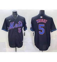 Men New York Mets 5 David Wright Black Limited Stitched Baseball Jersey Men New York Mets 5 David Wright Black Limited Stitched Baseball Jersey