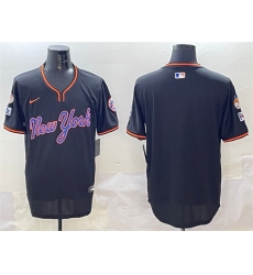 Men New York Mets Blank Black 2025 Spring Training Stitched Baseball Jersey Men New York Mets Blank Black 2025 Spring Training Stitched Baseball Jersey