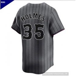 Men New York Mets Clay Holmes 35 Gray City Edition Flex Base Stitched Jersey