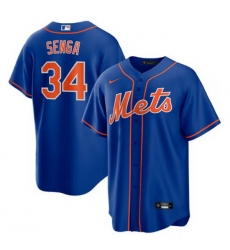 Men New York Mets Kodai Senga 34 Blue Cool Base Stitched Jersey Men New York Mets Kodai Senga 34 Blue Cool Base Stitched Jersey
