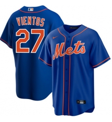 Men New York Mets Mark Vientos 27 Blue Cool Base Stitched Jersey