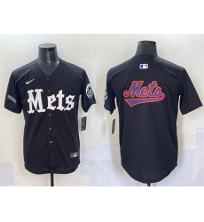 Men New York Mets Team Big Logo Black 27Gotham Gothic Edition 27 Vapor Premier Limited Stitched Baseball Jersey Men New York Mets Team Big Logo Black 27Gotham Gothic Edition 27 Vapor Premier Limited Stitched Baseball Jersey