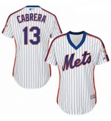 Womens Majestic New York Mets 13 Asdrubal Cabrera Authentic White Alternate Cool Base MLB Jersey Womens Majestic New York Mets 13 Asdrubal Cabrera Authentic White Alternate Cool Base MLB Jersey