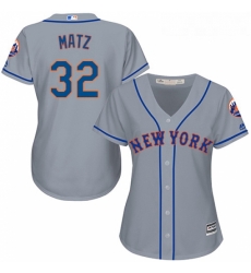 Womens Majestic New York Mets 32 Steven Matz Replica Grey Road Cool Base MLB Jersey Womens Majestic New York Mets 32 Steven Matz Replica Grey Road Cool Base MLB Jersey