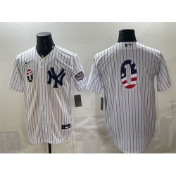 Men New York Yankees  0 Marcus Stroman White 2026 USA 250 Fourth of July Home Stadium Stitched Baseball Jersey