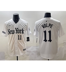 Men New York Yankees 11 Anthony Volpe White 27Gothic Legacy Edition 27 Vapor Premier Limited Stitched Baseball Jersey 1 Men New York Yankees 11 Anthony Volpe White 27Gothic Legacy Edition 27 Vapor Premier Limited Stitched Baseball Jersey 1