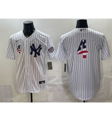 Men New York Yankees  4 Lou Gehrig White 2026 USA 250 Fourth of July Home Stadium Stitched Baseball Jersey