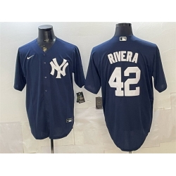 Men New York Yankees  42 Mariano Rivera Navy Limited Stitched Baseball Jersey