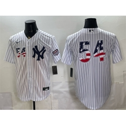 Men New York Yankees  54 Max Fried White 2026 USA 250 Fourth of July Home Stadium Stitched Baseball Jersey