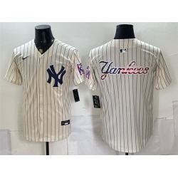 Men New York Yankees Team Big Logo Cream 2026 Field of Dreams Stadium Stitched Baseball Jerseys