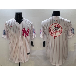 Men New York Yankees Team Big Logo Pink With Patch Limited Stitched Baseball Jersey 001