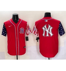 Men New York Yankees Team Big Logo Red American Style Limited Stitched Baseball Jersey 001