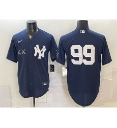 Men New York Yankees x KAWS  99 Aaron Judge Navy Stadium Stitched Baseball Jersey