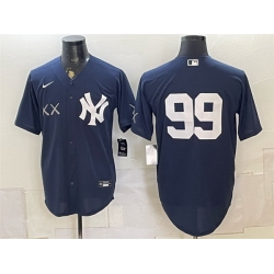 Men New York Yankees x KAWS  99 Aaron Judge Navy Stadium Stitched Baseball Jersey