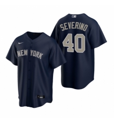 Mens Nike New York Yankees 40 Luis Severino Navy Alternate Stitched Baseball Jersey Mens Nike New York Yankees 40 Luis Severino Navy Alternate Stitched Baseball Jersey