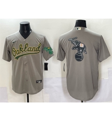 Men Oakland Athletics Team Big Logo Grey Cool Base Stitched Baseball Jersey Men Oakland Athletics Team Big Logo Grey Cool Base Stitched Baseball Jersey