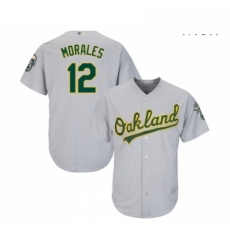 Mens Oakland Athletics 12 Kendrys Morales Replica Grey Road Cool Base Baseball Jersey Mens Oakland Athletics 12 Kendrys Morales Replica Grey Road Cool Base Baseball Jersey
