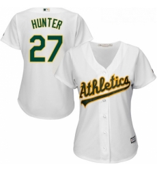 Womens Majestic Oakland Athletics 27 Catfish Hunter Replica White Home Cool Base MLB Jersey Womens Majestic Oakland Athletics 27 Catfish Hunter Replica White Home Cool Base MLB Jersey