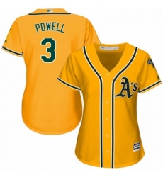 Womens Majestic Oakland Athletics 3 Boog Powell Authentic Gold Alternate 2 Cool Base MLB Jersey Womens Majestic Oakland Athletics 3 Boog Powell Authentic Gold Alternate 2 Cool Base MLB Jersey