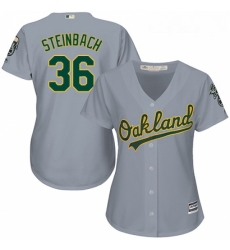 Womens Majestic Oakland Athletics 36 Terry Steinbach Authentic Grey Road Cool Base MLB Jersey Womens Majestic Oakland Athletics 36 Terry Steinbach Authentic Grey Road Cool Base MLB Jersey