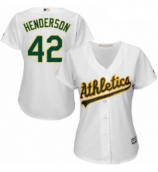 Womens Majestic Oakland Athletics 42 Dave Henderson Authentic White Home Cool Base MLB Jersey Womens Majestic Oakland Athletics 42 Dave Henderson Authentic White Home Cool Base MLB Jersey