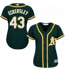 Womens Majestic Oakland Athletics 43 Dennis Eckersley Replica Green Alternate 1 Cool Base MLB Jersey Womens Majestic Oakland Athletics 43 Dennis Eckersley Replica Green Alternate 1 Cool Base MLB Jersey
