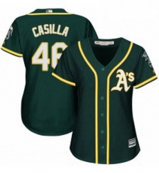 Womens Majestic Oakland Athletics 46 Santiago Casilla Authentic Green Alternate 1 Cool Base MLB Jersey Womens Majestic Oakland Athletics 46 Santiago Casilla Authentic Green Alternate 1 Cool Base MLB Jersey