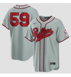 Men Philadelphia Phillies  59 Jhoan Duran Gray 2026 Field of Dreams Stadium Stitched Baseball Jersey