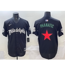 Men Philadelphia Phillies Black Gothic Phanatic Vapor Limited Stitched Jersey