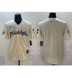Men Philadelphia Phillies Blank Cream Gothic Vapor Limited Stitched Jersey Men Philadelphia Phillies Blank Cream Gothic Vapor Limited Stitched Jersey