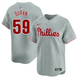 Men Philadelphia Phillies Jhoan Duran #59 Gray Limited Cool Base Away