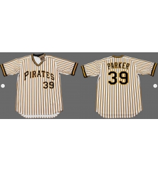 Men Pittsburgh Pirates 39 Dave Parker White Pinstripe Throwback Jerseys
